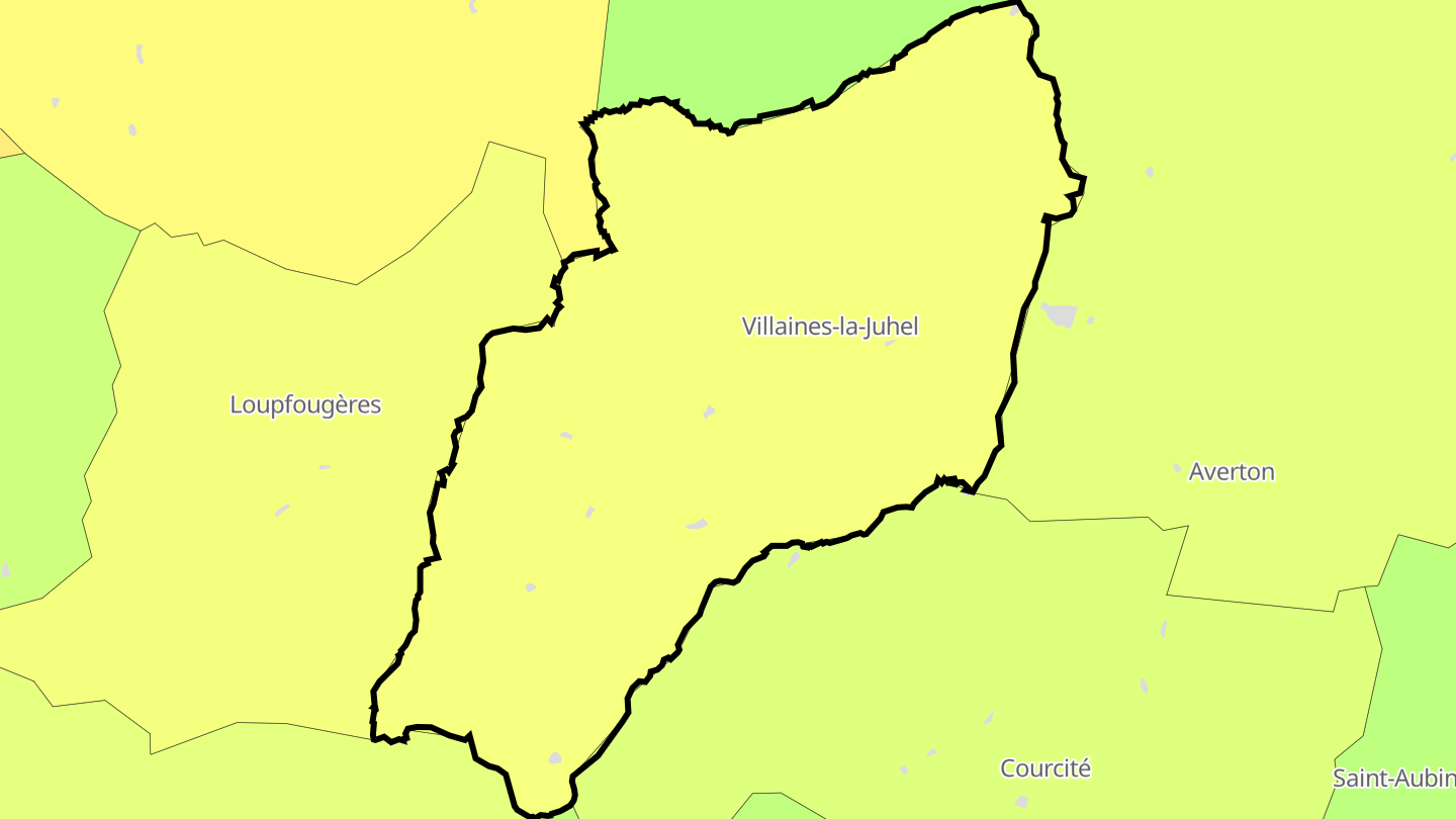 Carte des prix de l'immobilier Villaines-la-Juhel