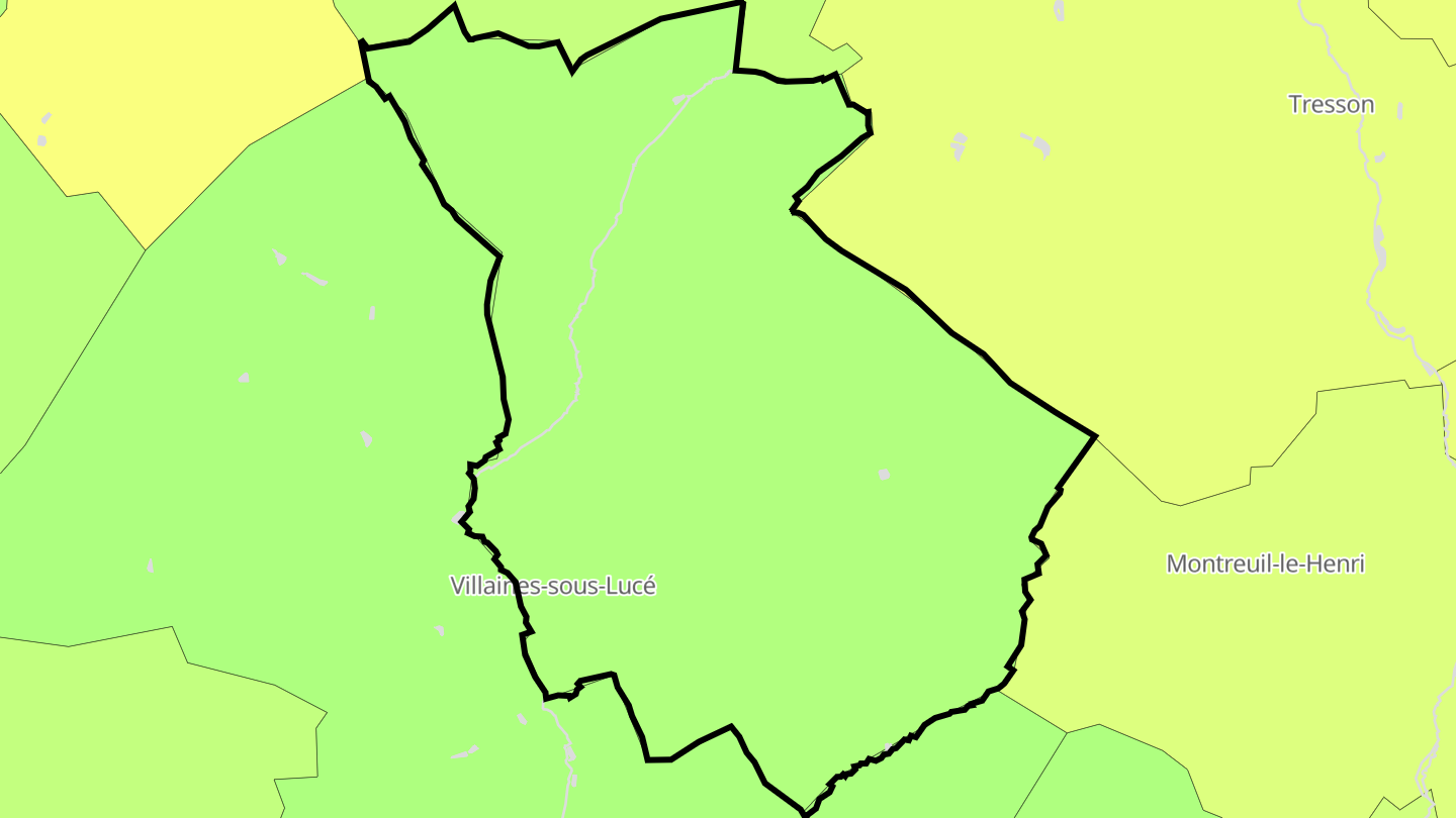 Carte des prix de l'immobilier Villaines-sous-Lucé