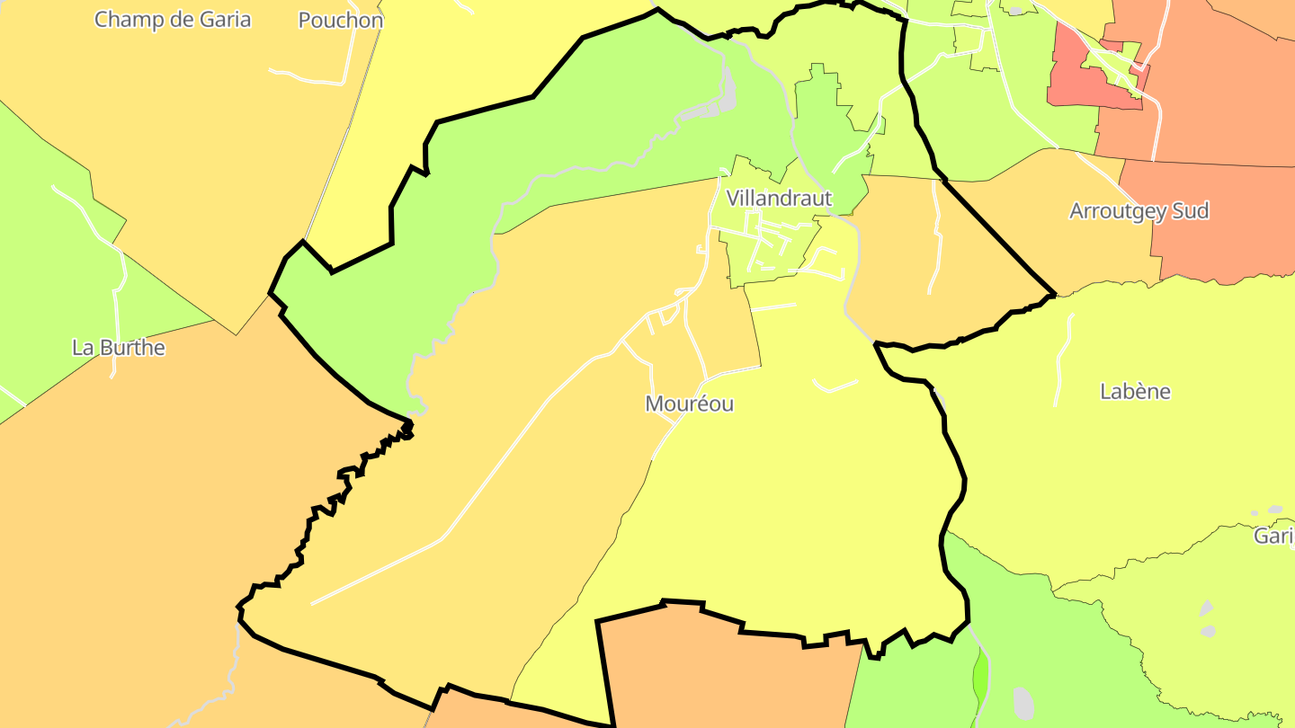 Carte des prix de l'immobilier Villandraut