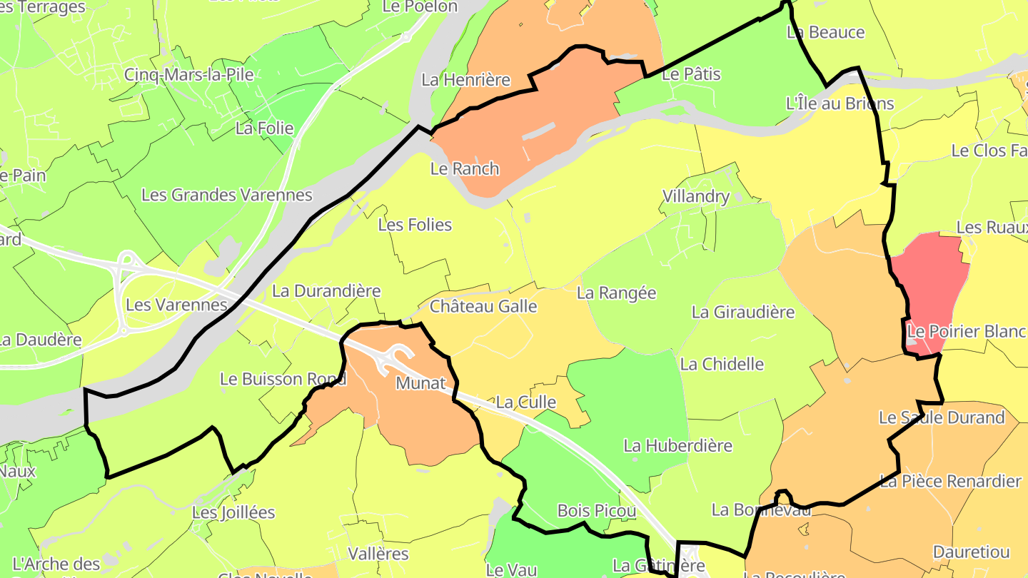 Carte des prix de l'immobilier Villandry