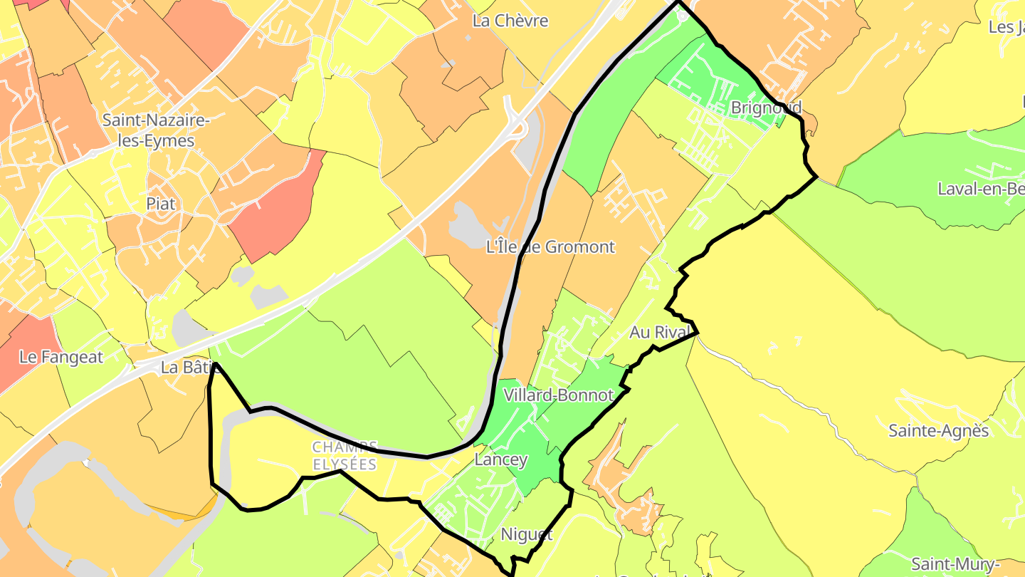 Carte des prix de l'immobilier Villard-Bonnot