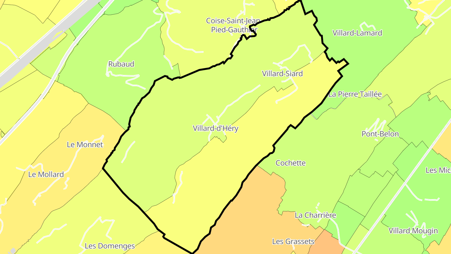 Carte des prix de l'immobilier Villard-d'Héry