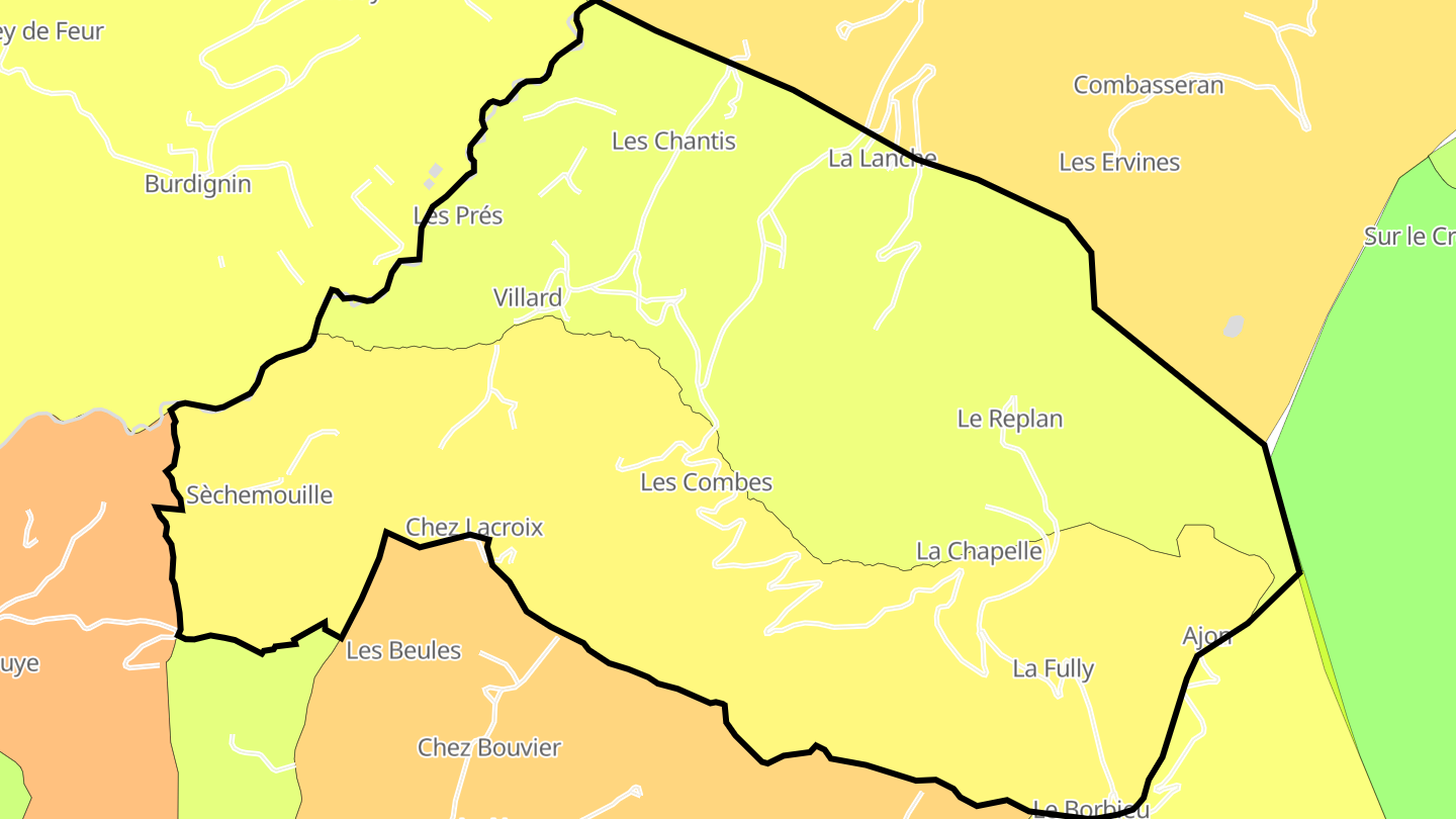Carte des prix de l'immobilier Villard