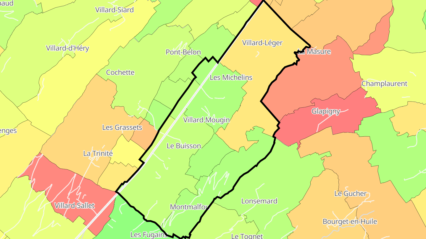 Carte des prix de l'immobilier Villard-Léger