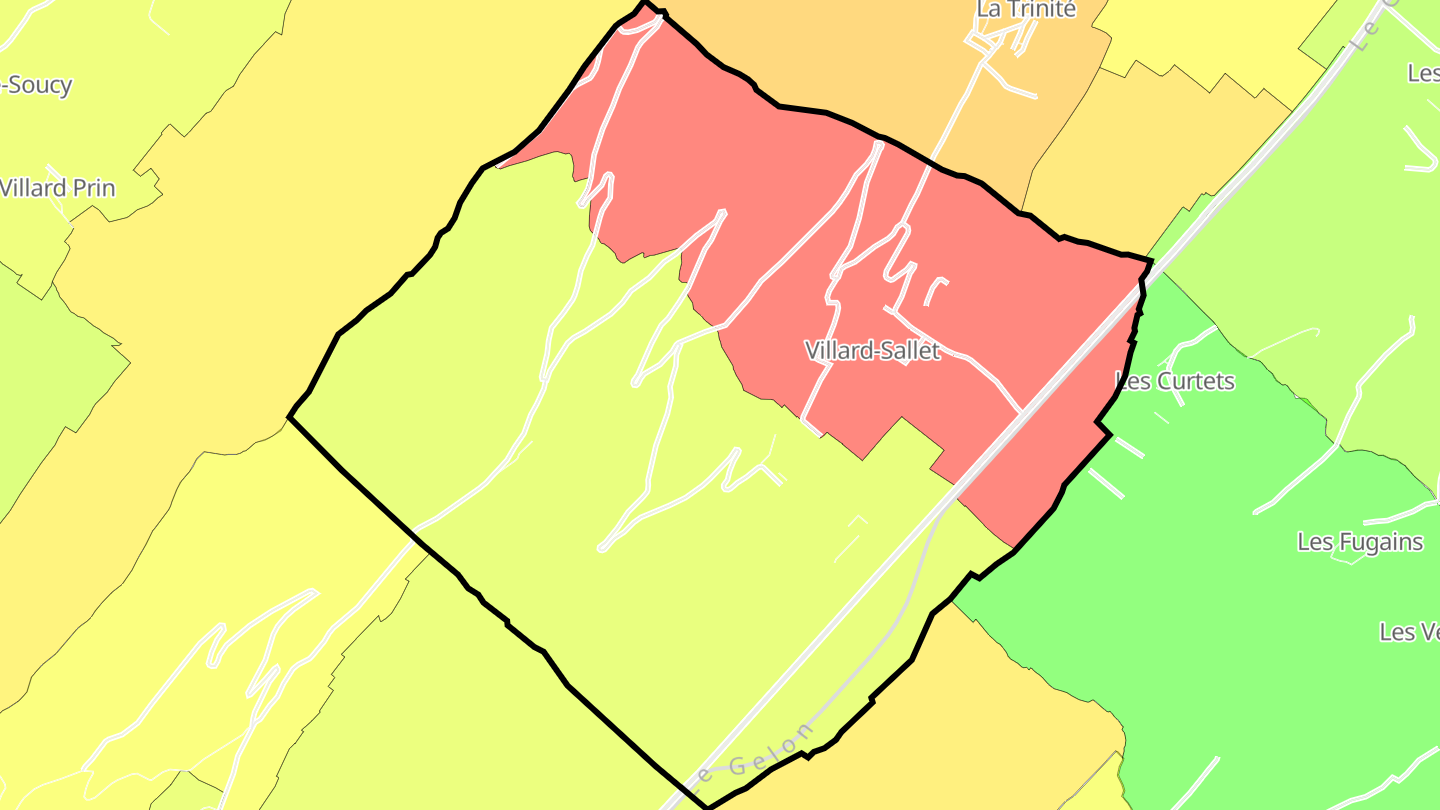 Carte des prix de l'immobilier Villard-Sallet