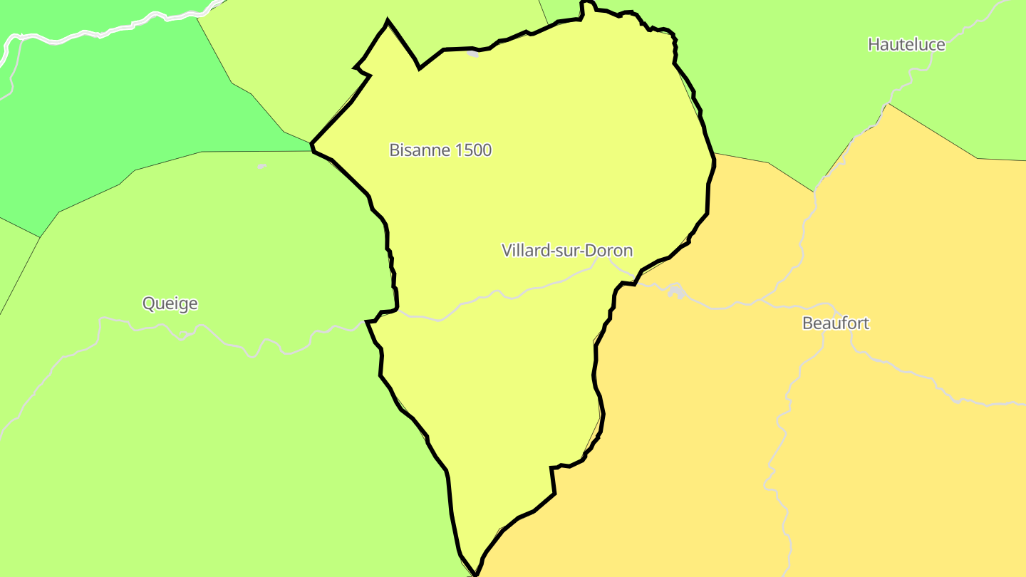 Carte des prix de l'immobilier Villard-sur-Doron