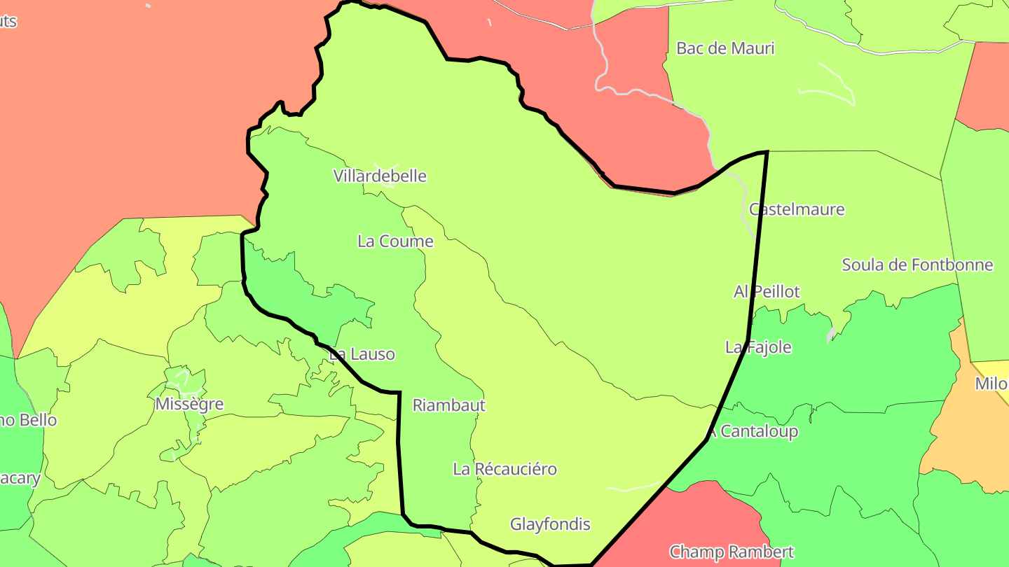 Carte des prix de l'immobilier Villardebelle