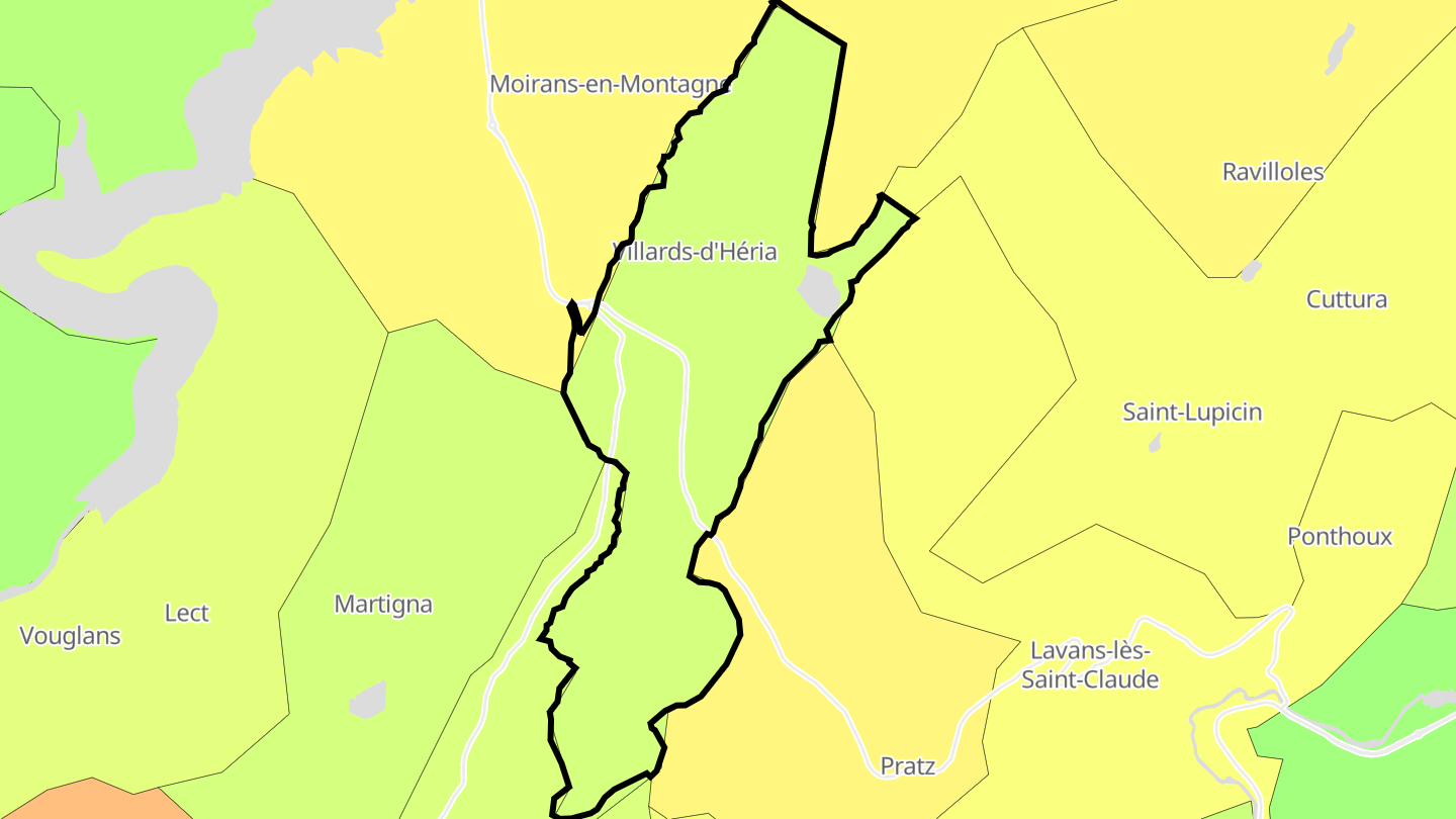 Carte des prix de l'immobilier Villards-d'Héria