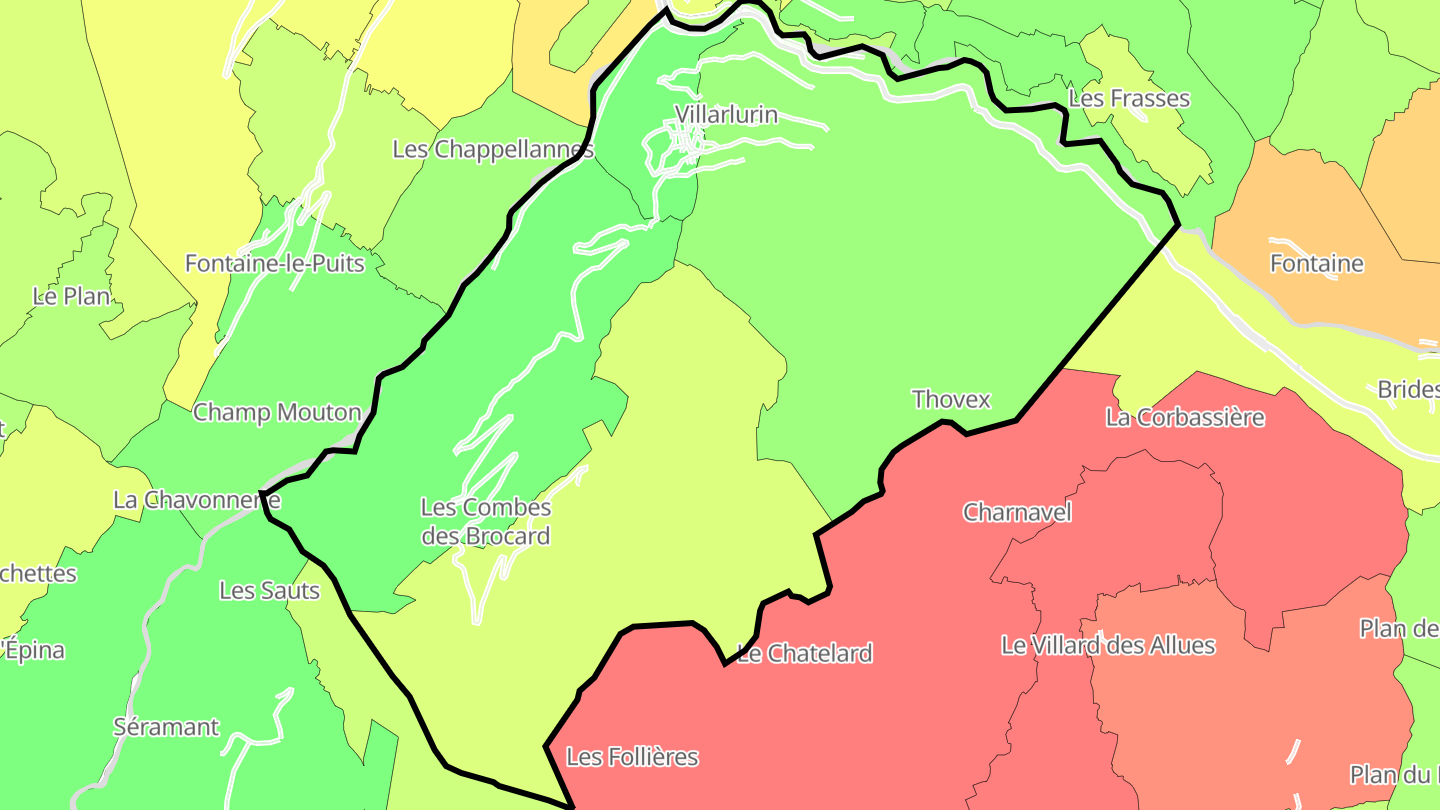 Carte des prix de l'immobilier Villarlurin
