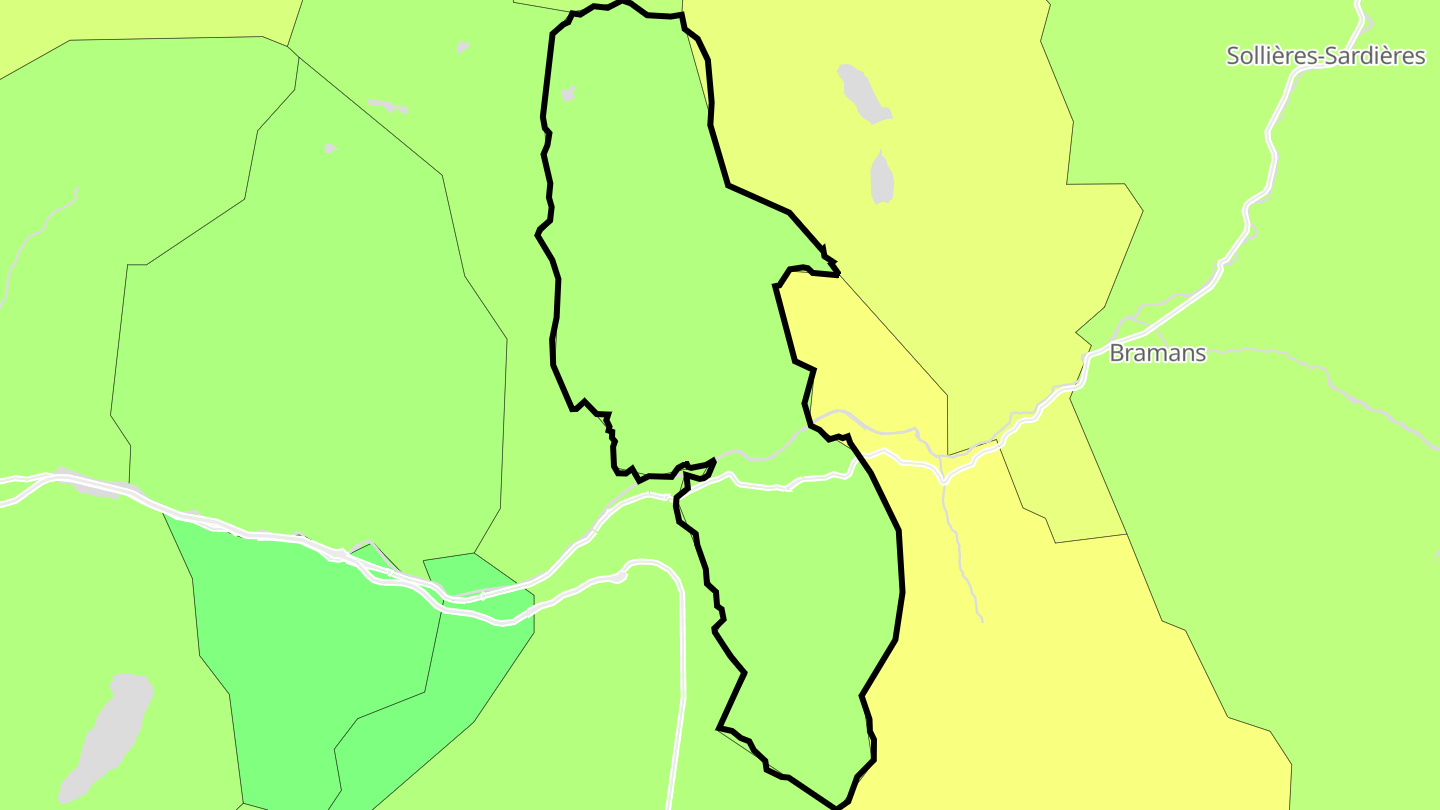 Carte des prix de l'immobilier Villarodin-Bourget