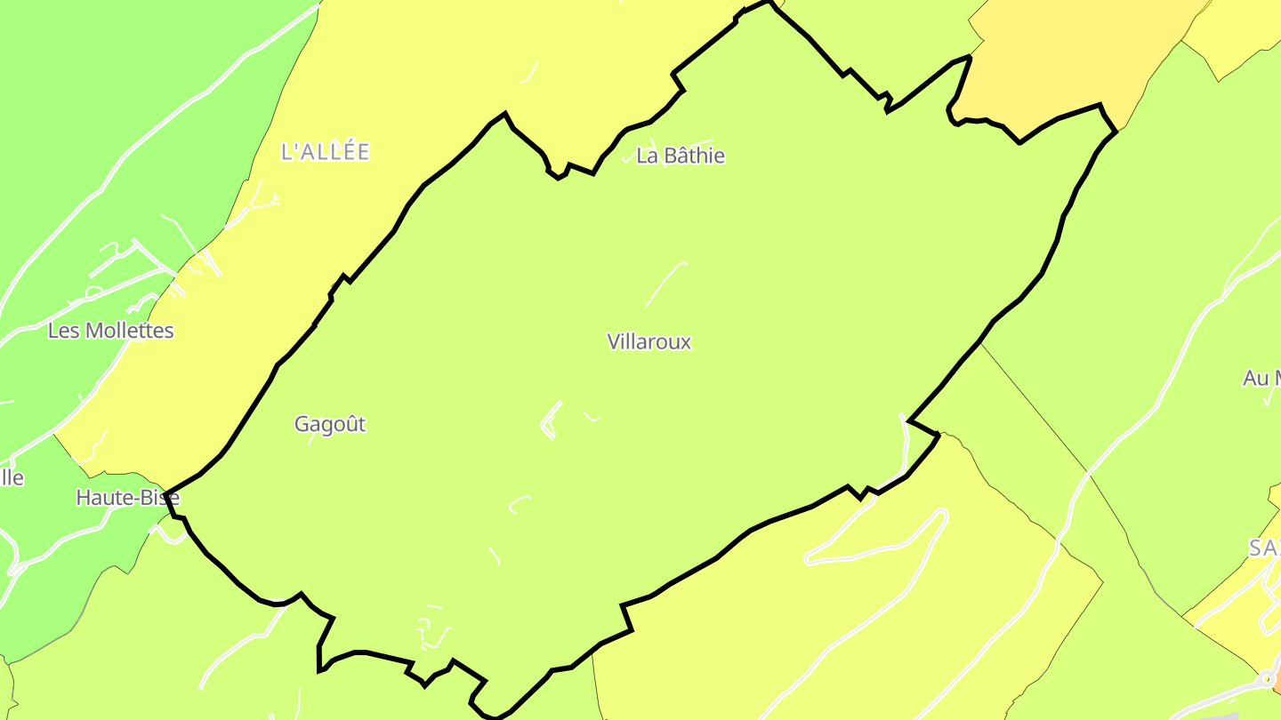 Carte des prix de l'immobilier Villaroux