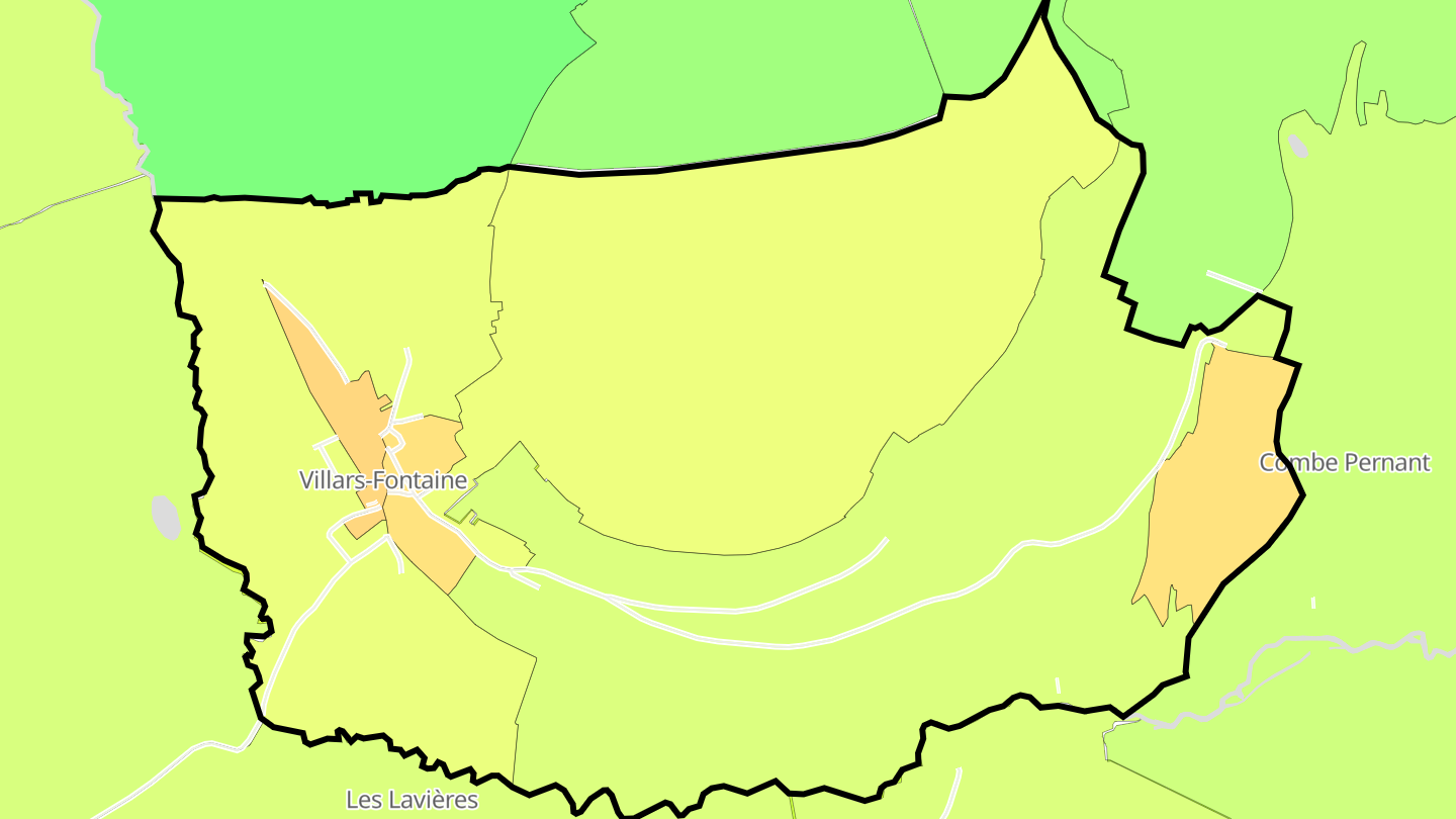 Carte des prix de l'immobilier Villars-Fontaine