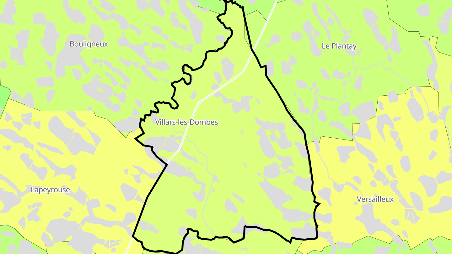 Carte des prix de l'immobilier Villars-les-Dombes