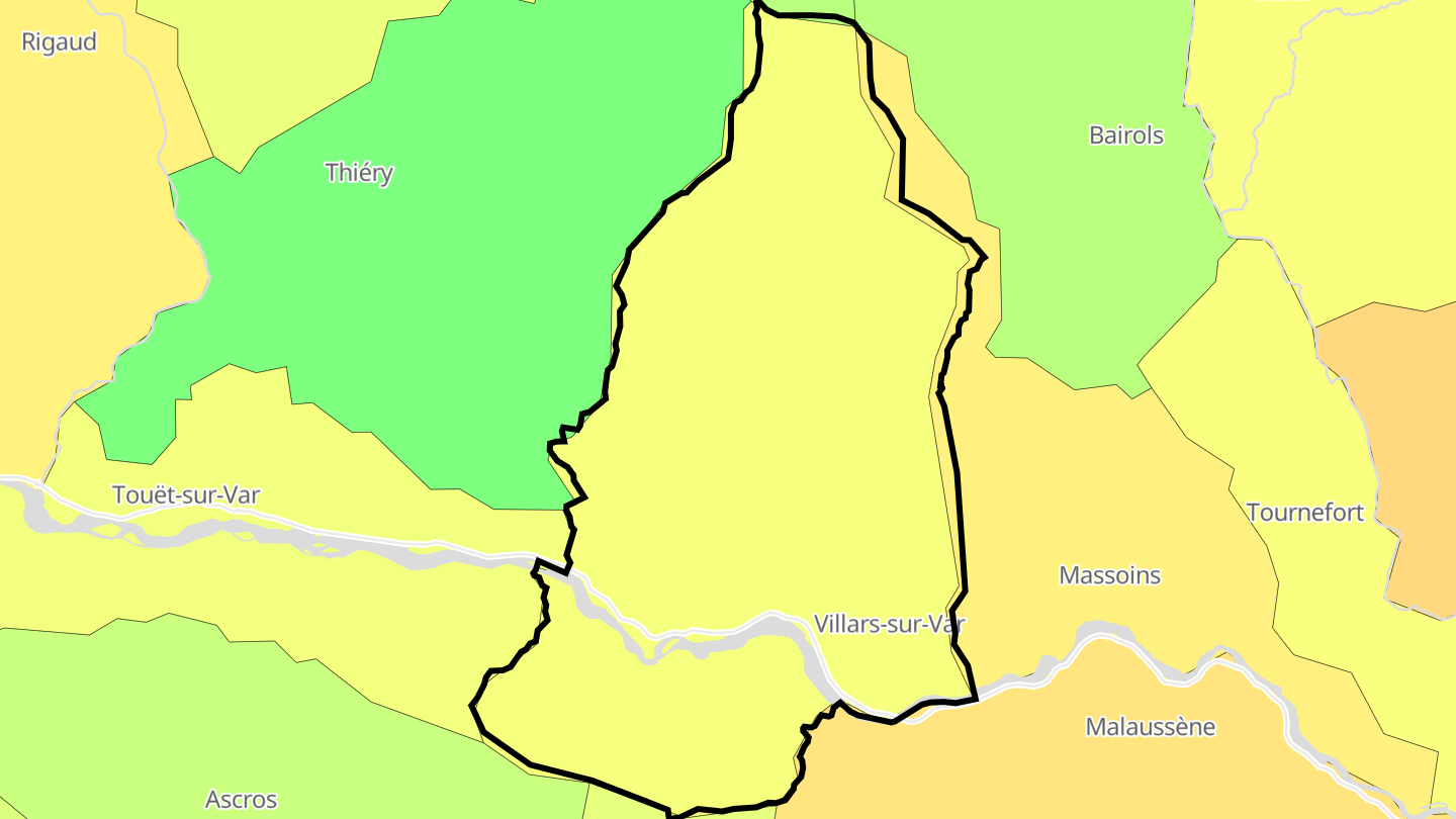 Carte des prix de l'immobilier Villars-sur-Var