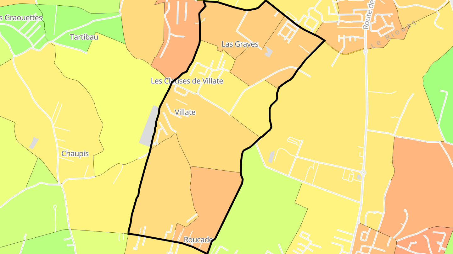 Carte des prix de l'immobilier Villate