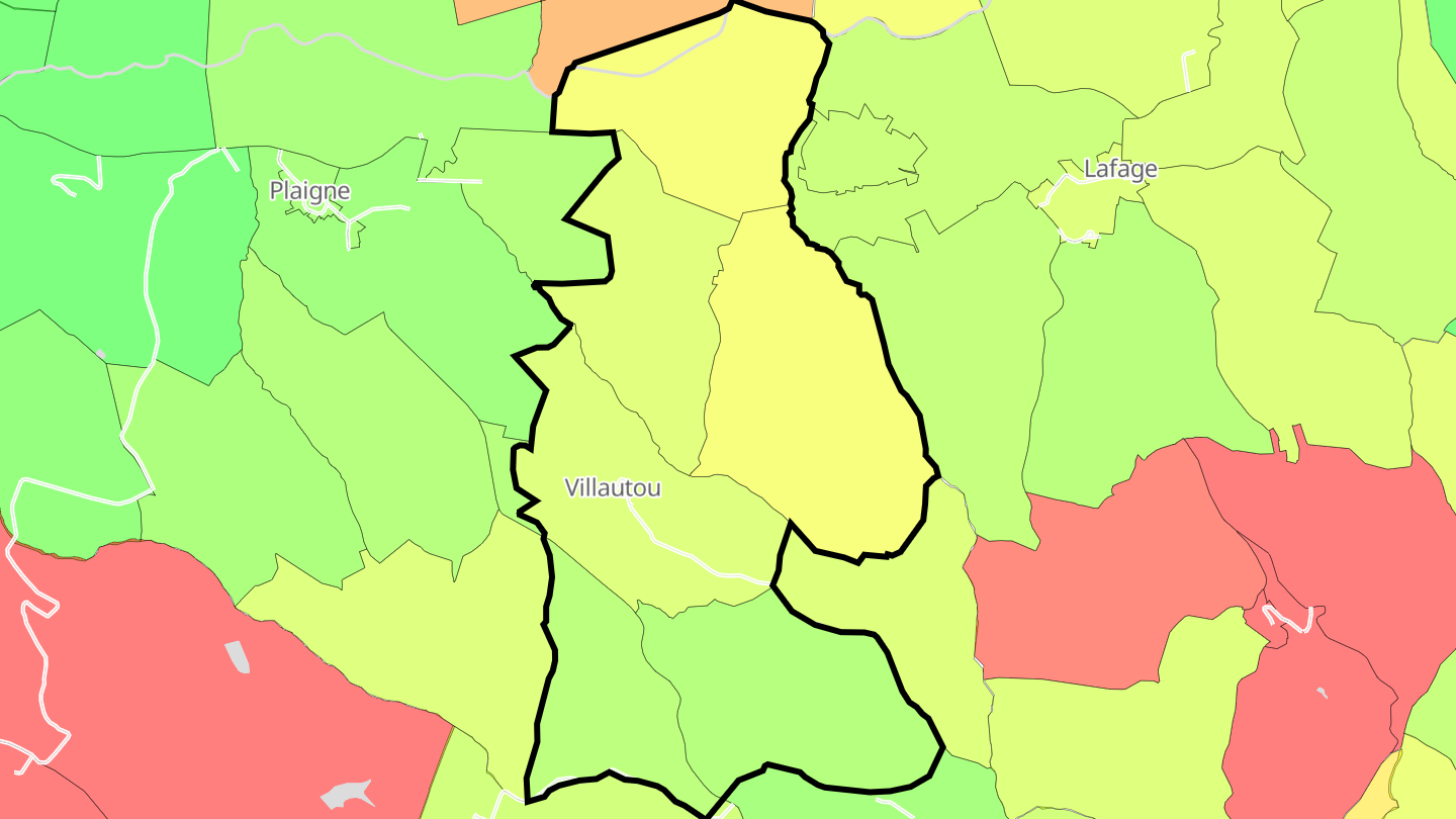 Carte des prix de l'immobilier Villautou