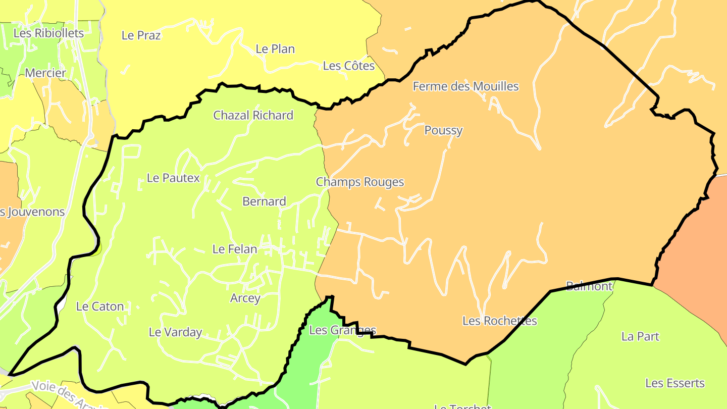 Carte des prix de l'immobilier Villaz