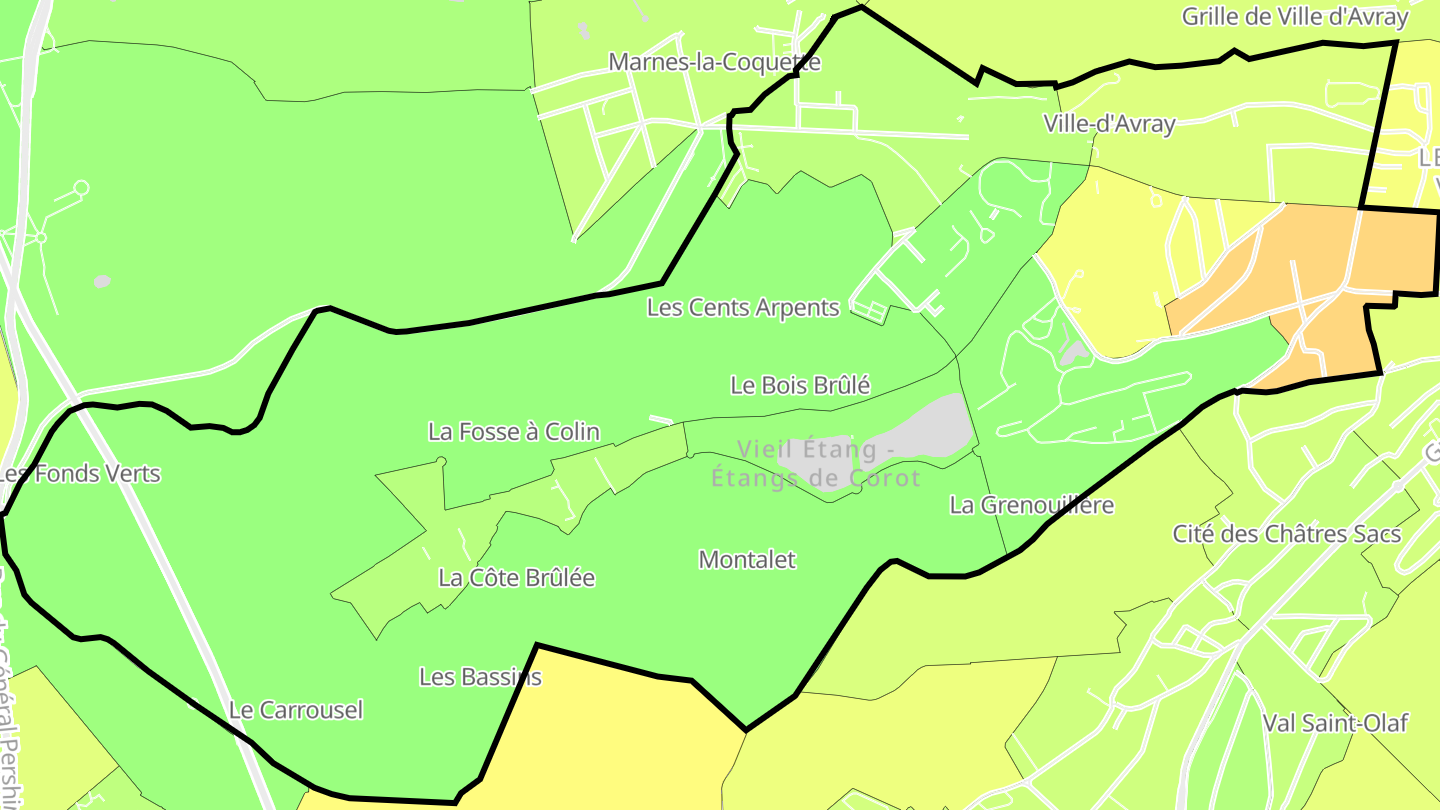 Carte des prix de l'immobilier Ville-d'Avray