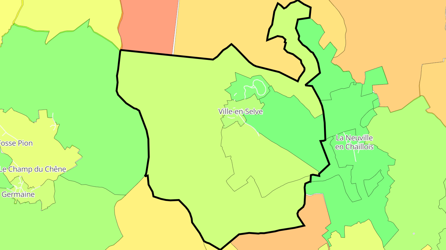 Carte des prix de l'immobilier Ville-en-Selve