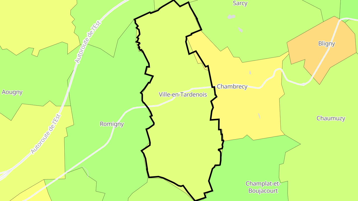 Carte des prix de l'immobilier Ville-en-Tardenois