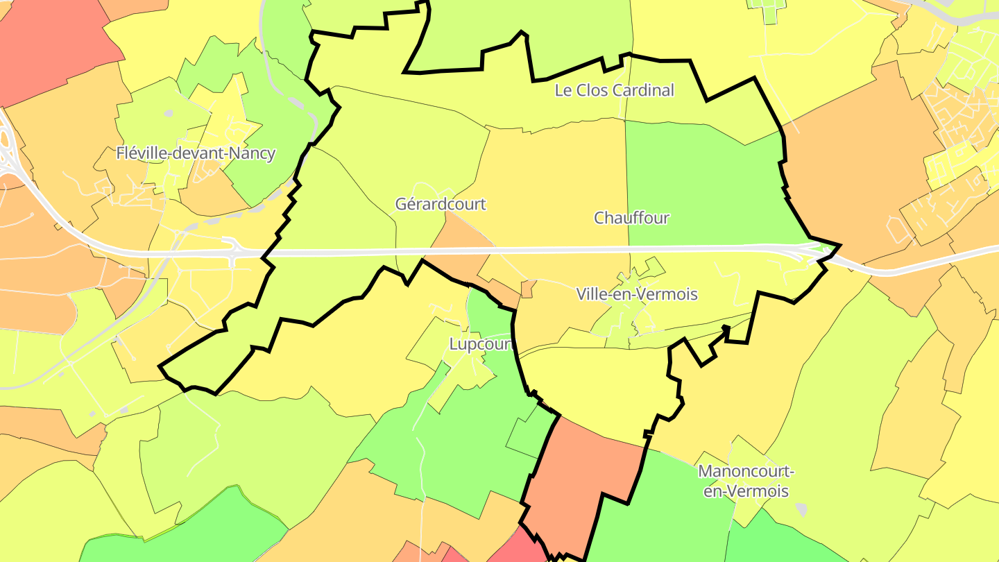 Carte des prix de l'immobilier Ville-en-Vermois