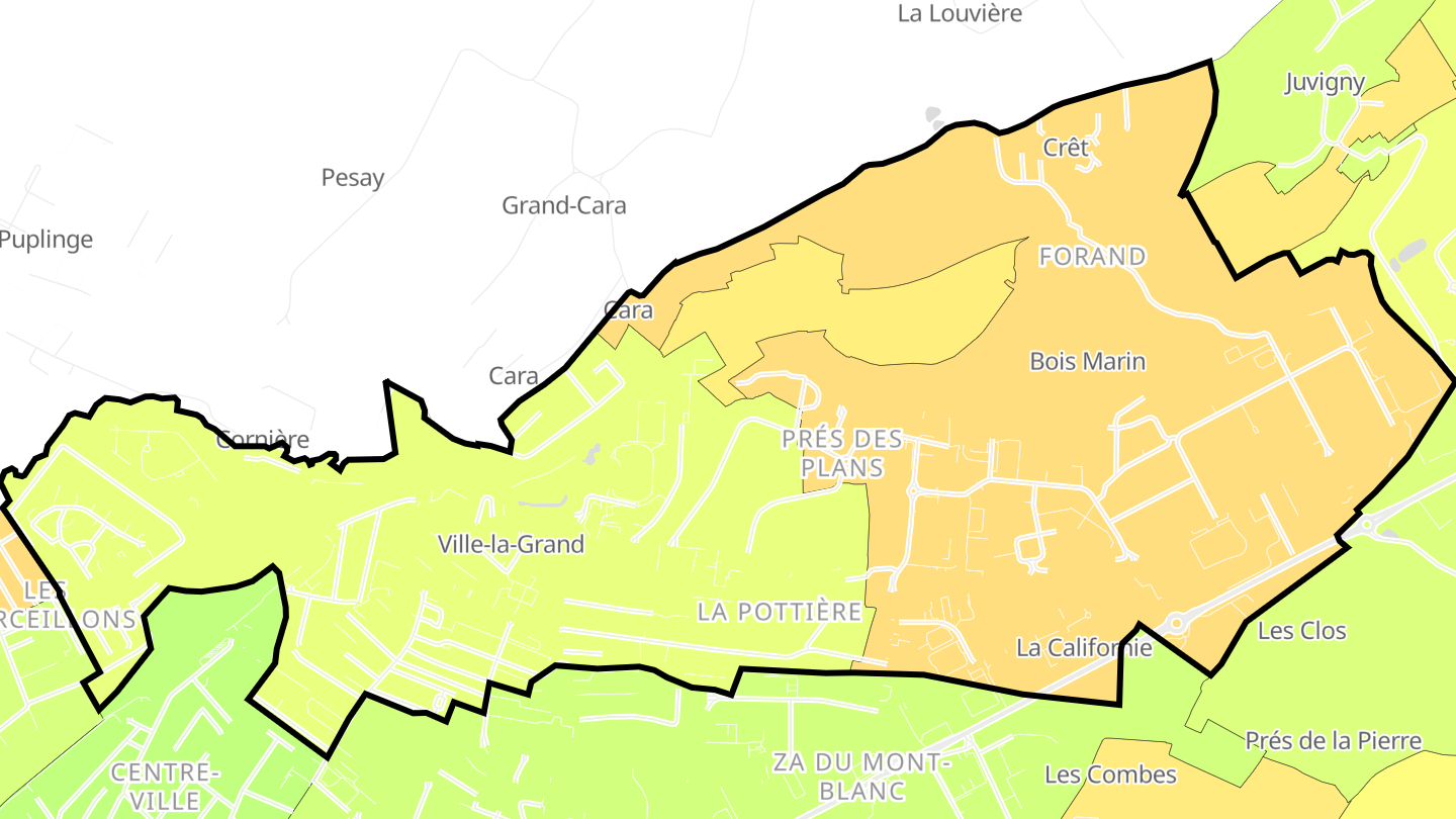 Carte des prix de l'immobilier Ville-la-Grand