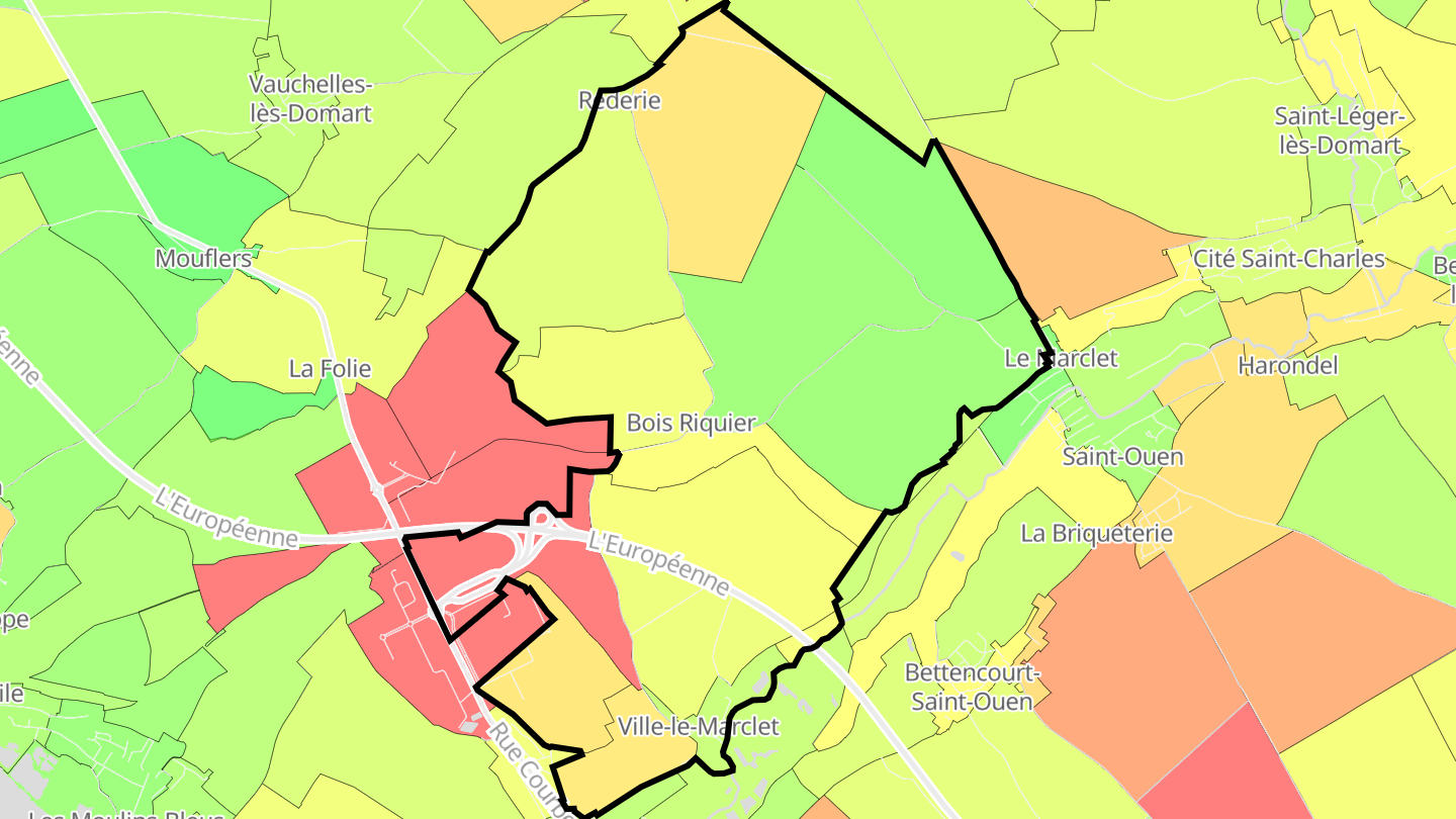 Carte des prix de l'immobilier Ville-le-Marclet