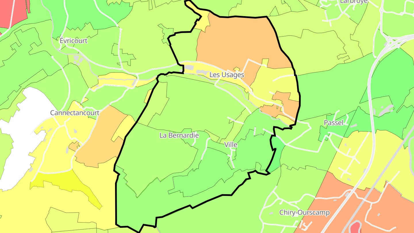 Carte des prix de l'immobilier Ville