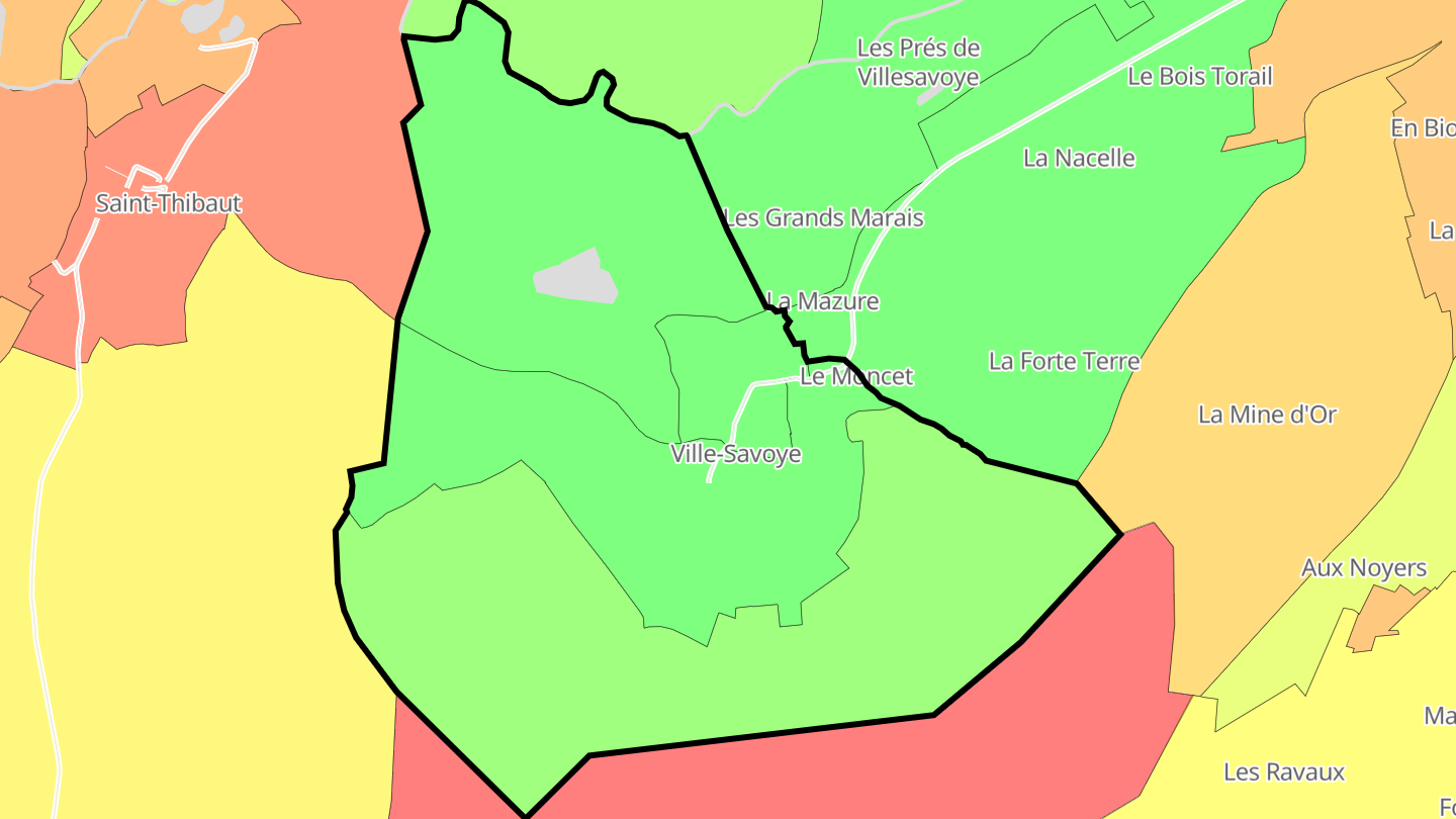 Carte des prix de l'immobilier Ville-Savoye