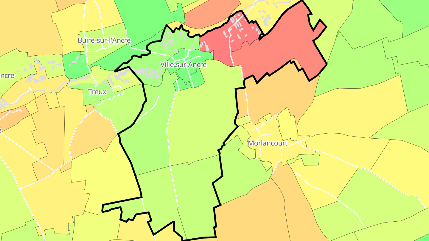 Carte des prix de l'immobilier Ville-sur-Ancre