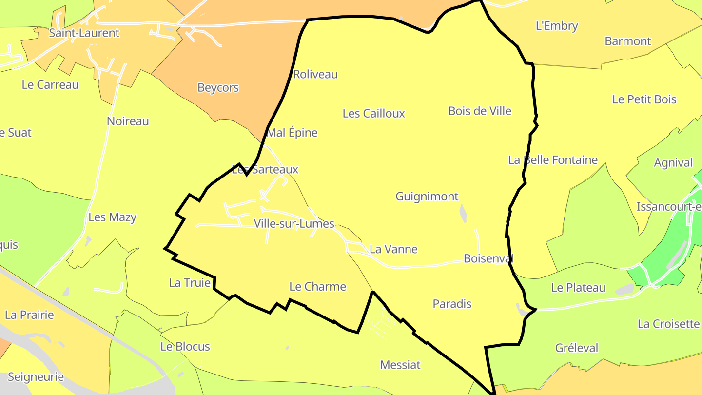 Carte des prix de l'immobilier Ville-sur-Lumes