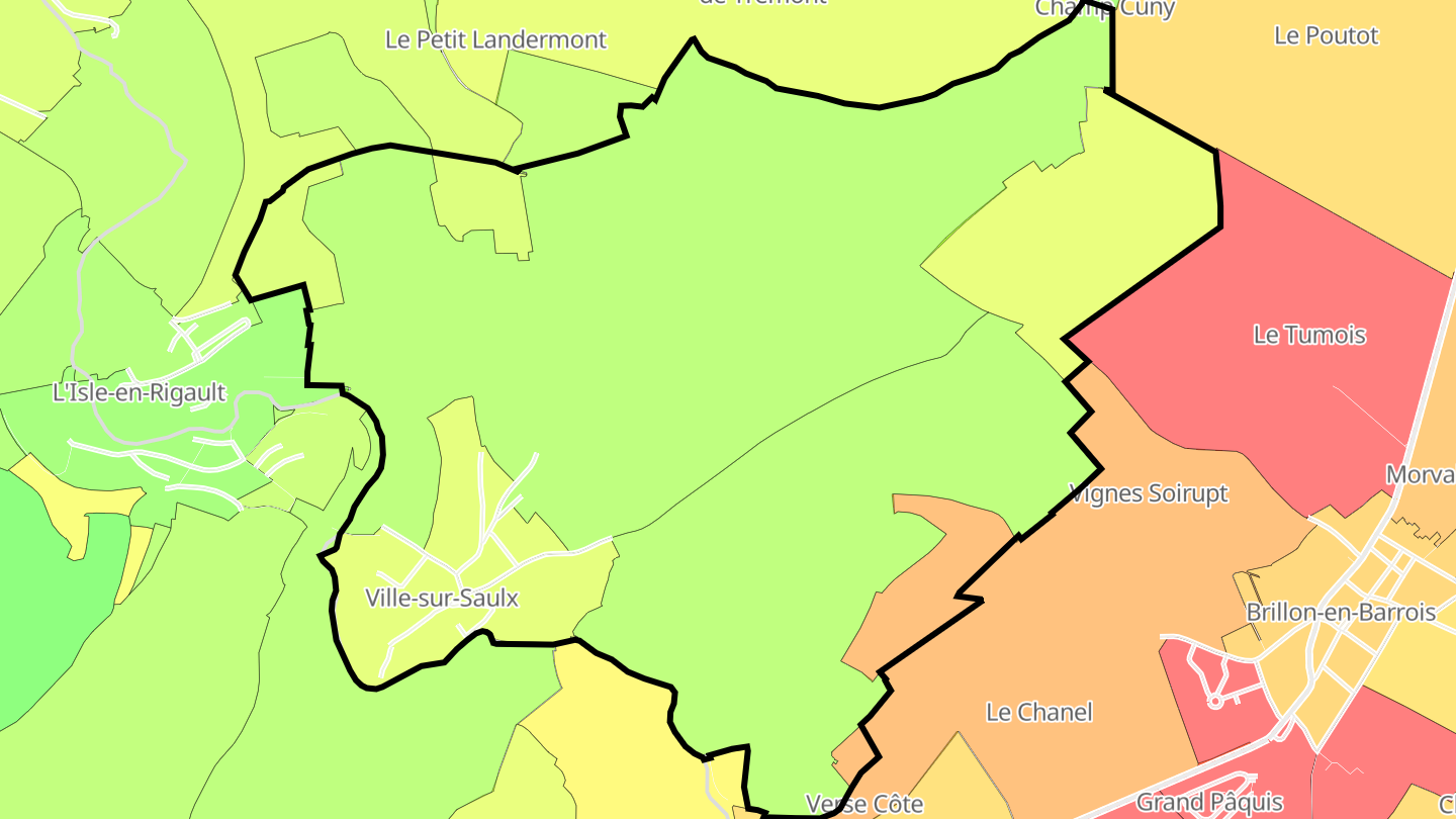 Carte des prix de l'immobilier Ville-sur-Saulx