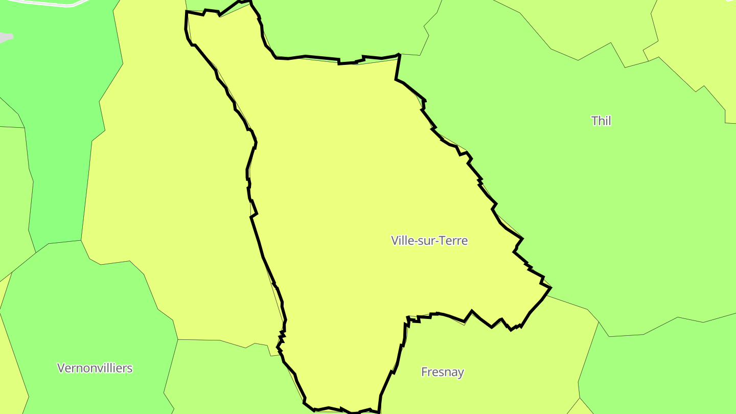 Carte des prix de l'immobilier Ville-sur-Terre