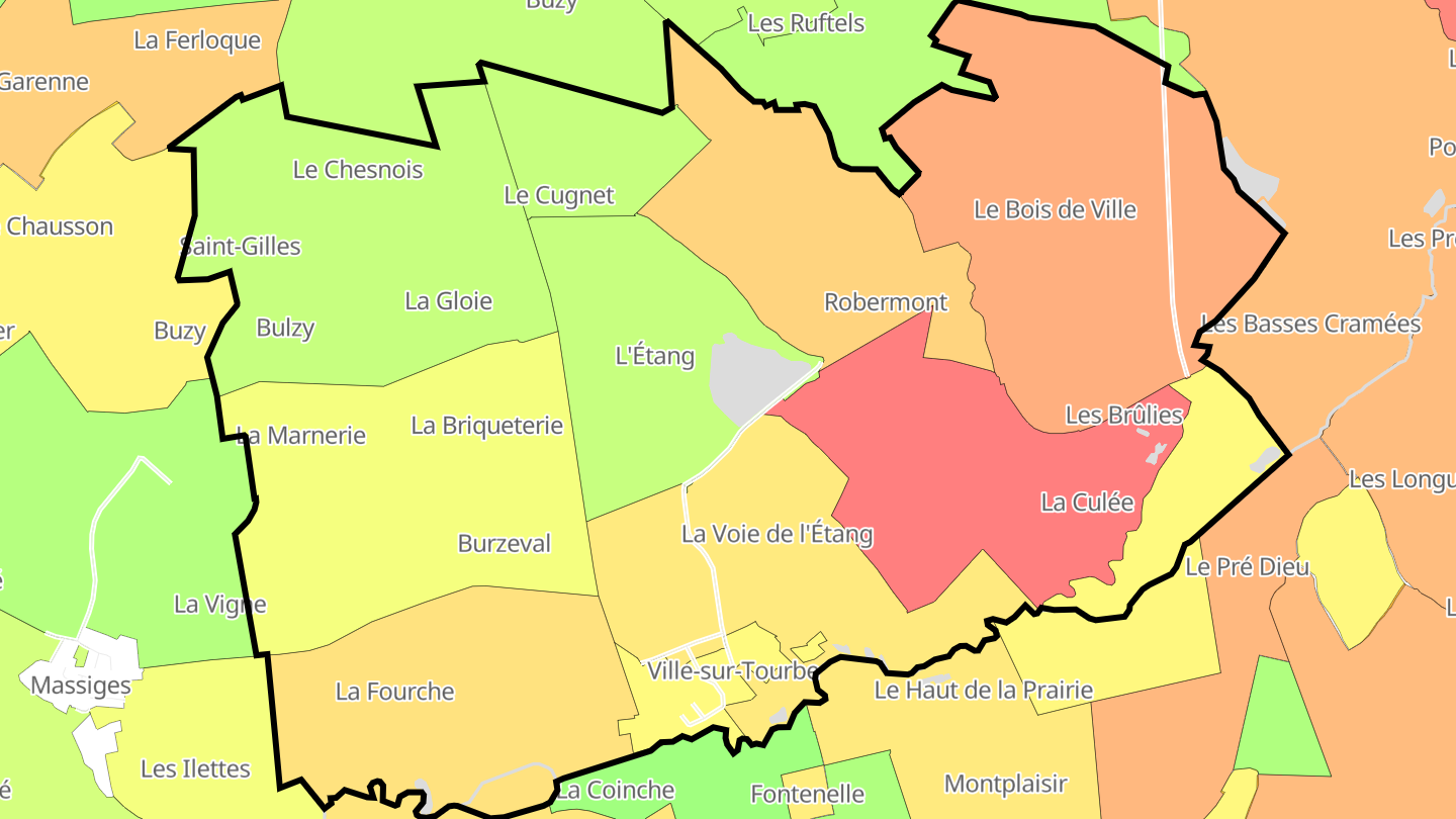 Carte des prix de l'immobilier Ville-sur-Tourbe