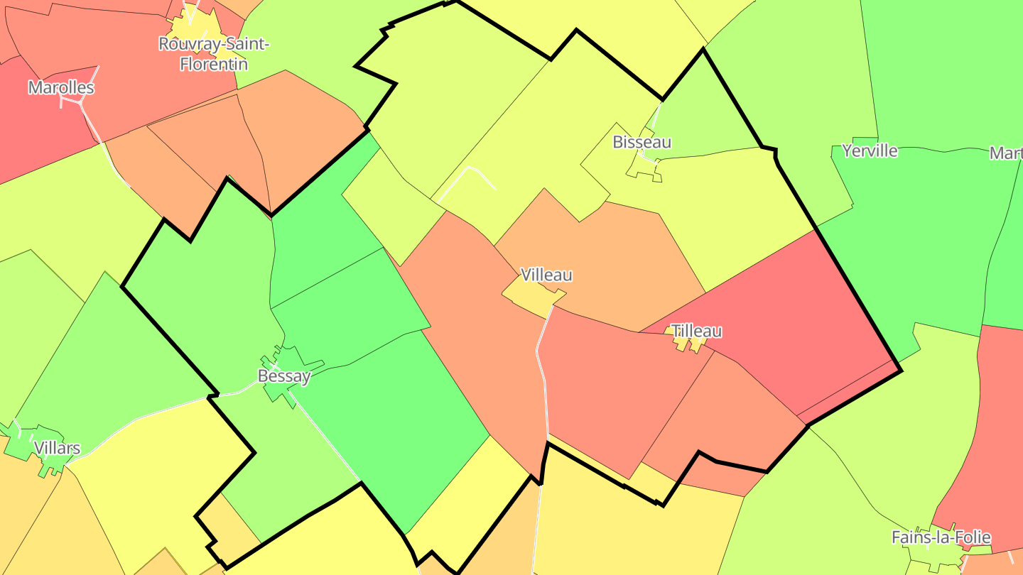 Carte des prix de l'immobilier Villeau