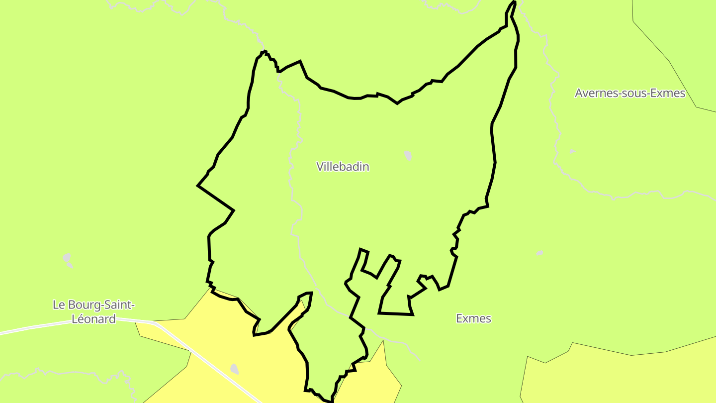 Carte des prix de l'immobilier Villebadin