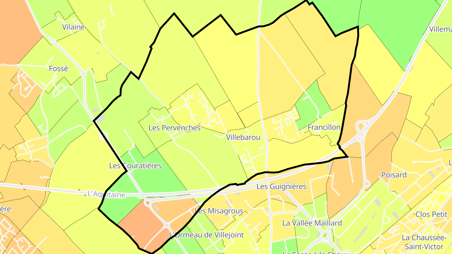 Carte des prix de l'immobilier Villebarou