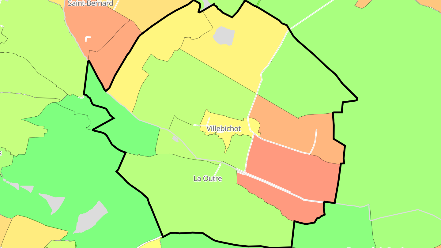 Carte des prix de l'immobilier Villebichot