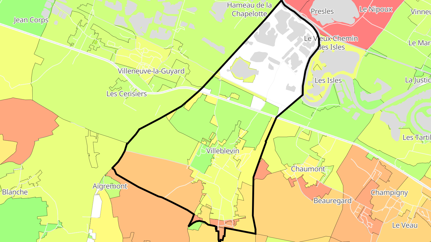 Carte des prix de l'immobilier Villeblevin