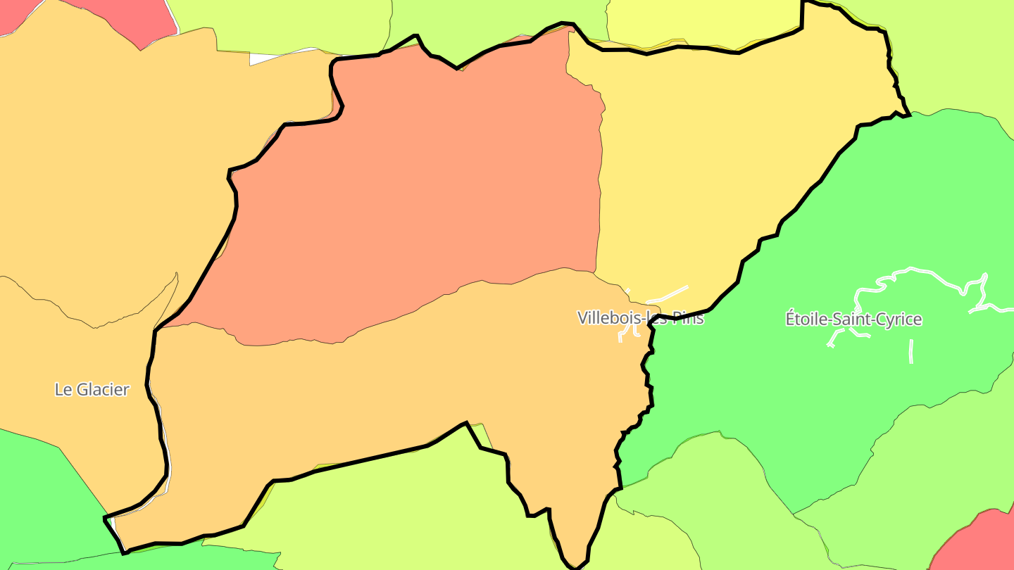 Carte des prix de l'immobilier Villebois-les-Pins