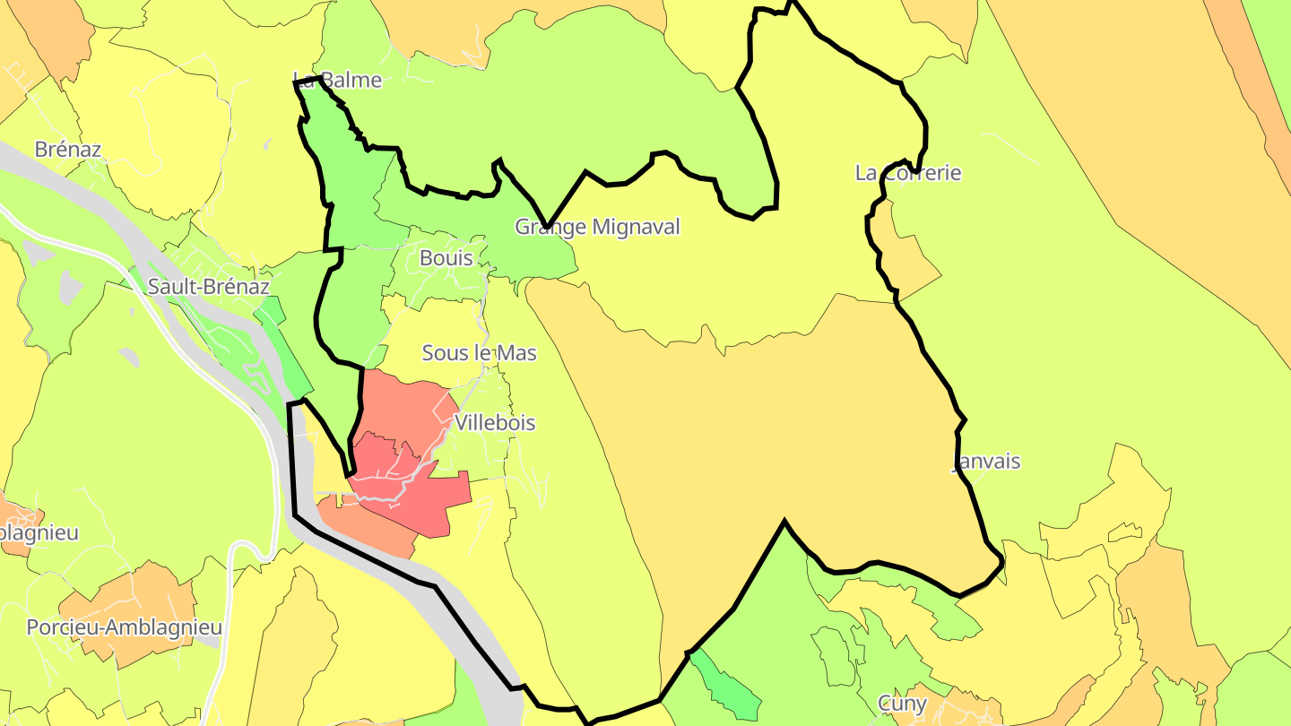 Carte des prix de l'immobilier Villebois
