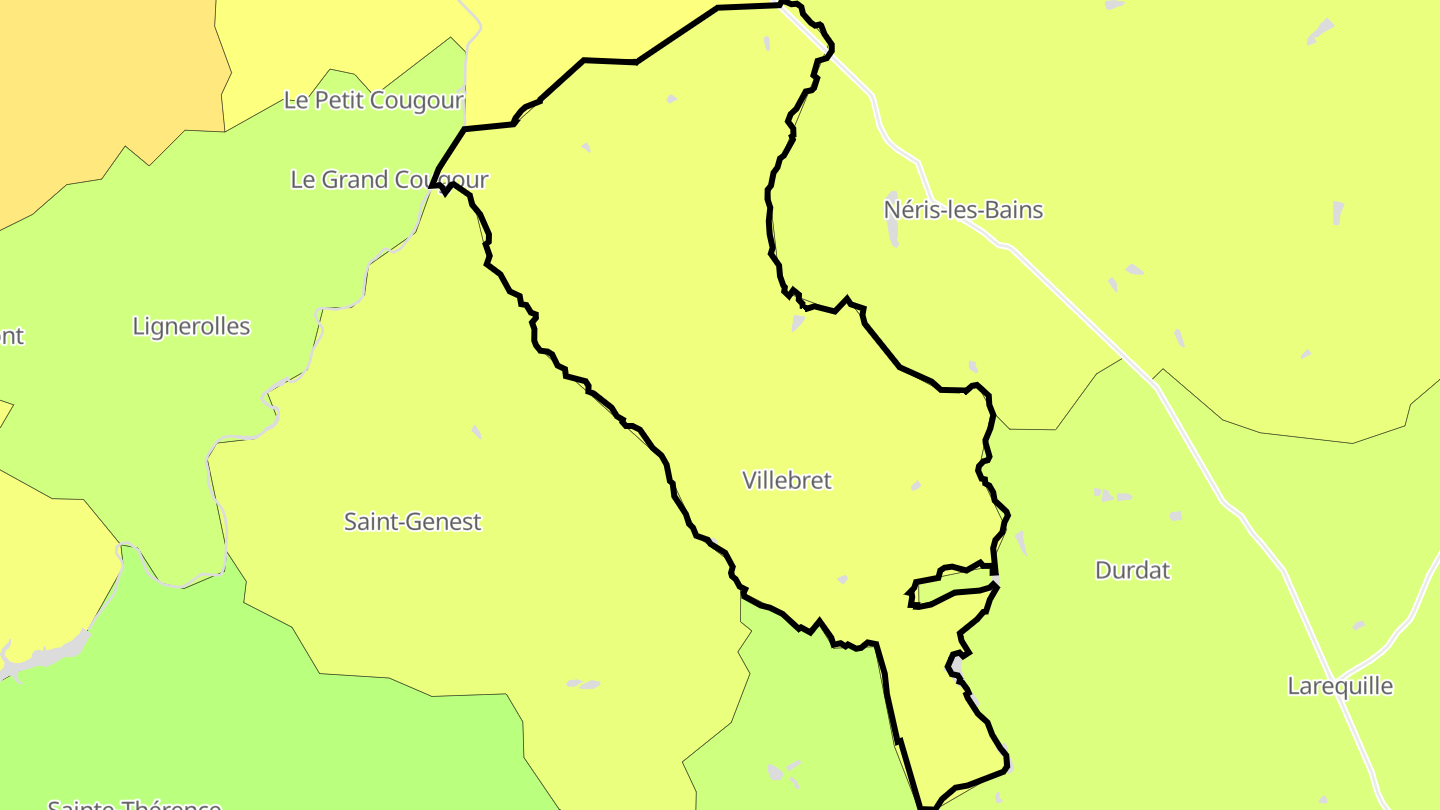 Carte des prix de l'immobilier Villebret