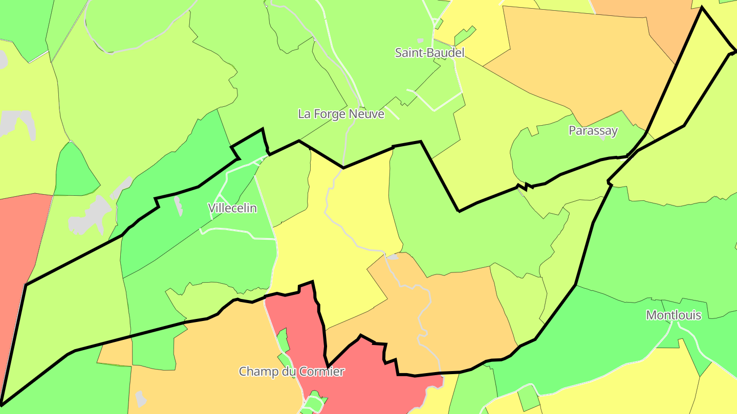 Carte des prix de l'immobilier Villecelin