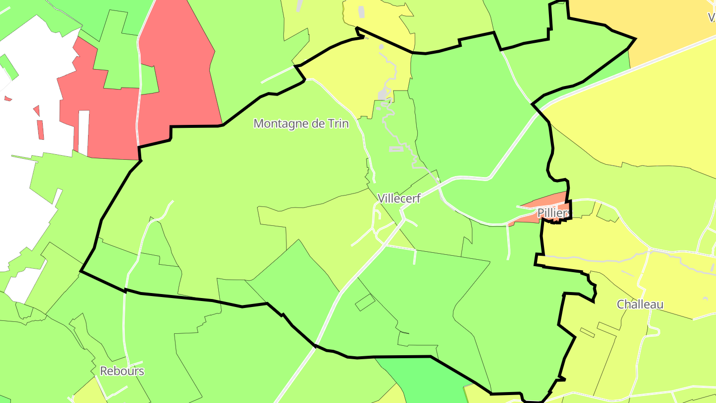 Carte des prix de l'immobilier Villecerf