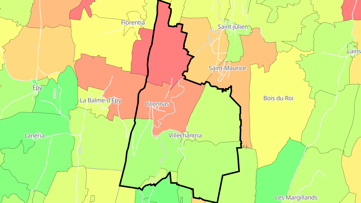 Carte des prix de l'immobilier Villechantria