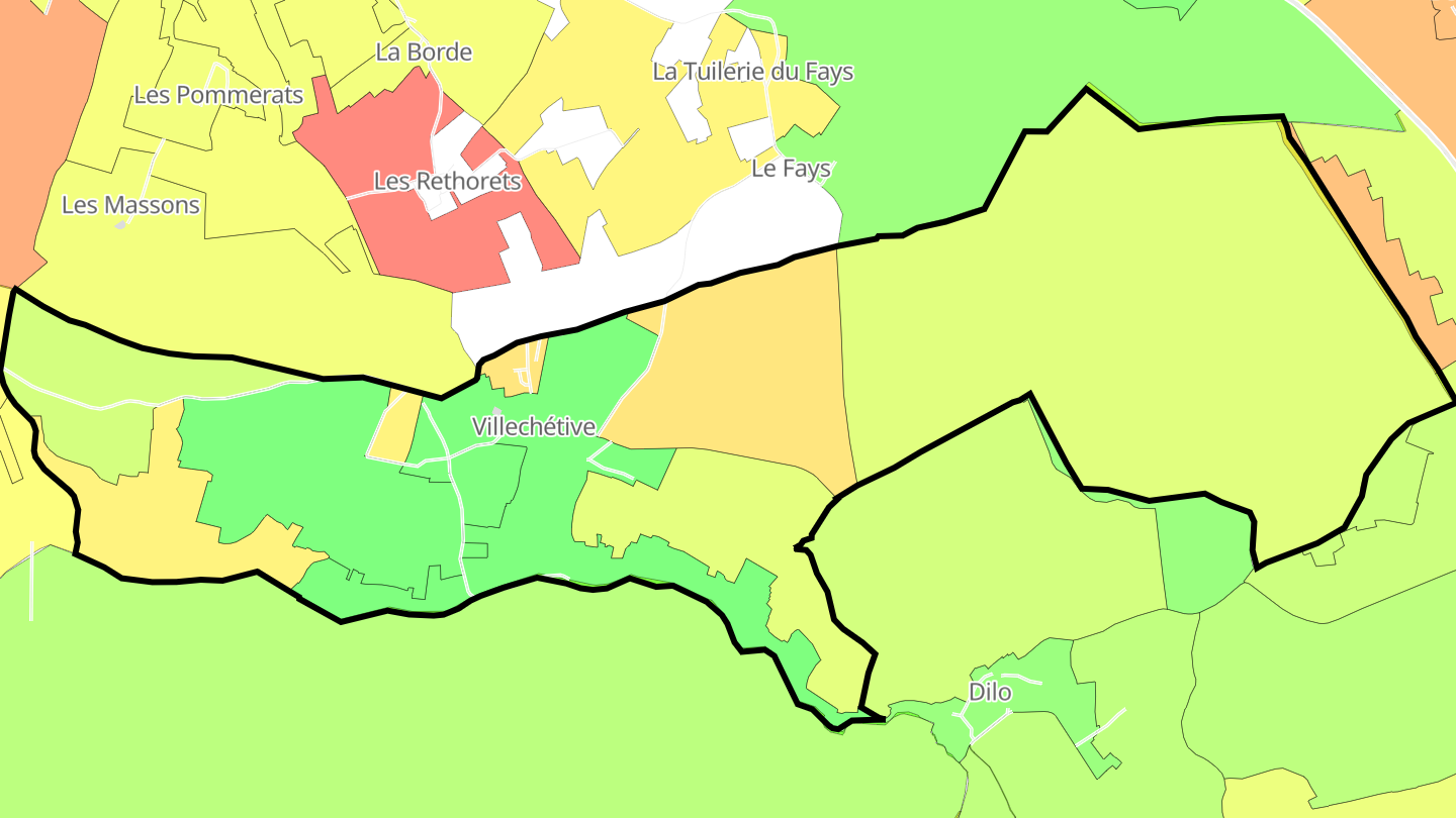 Carte des prix de l'immobilier Villechétive