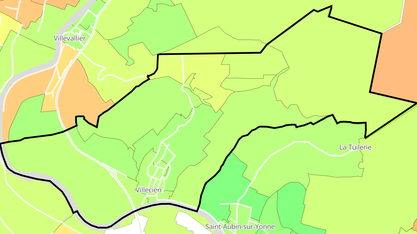 Carte des prix de l'immobilier Villecien