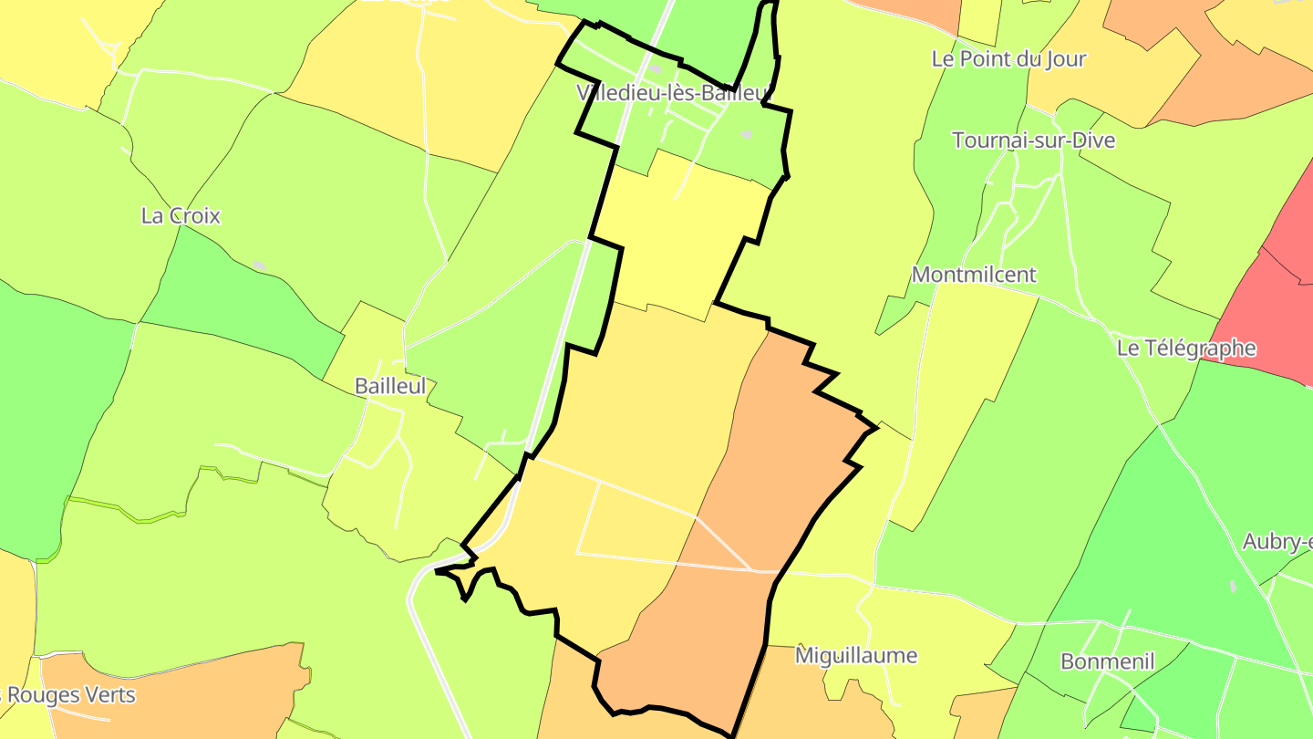 Carte des prix de l'immobilier Villedieu-lès-Bailleul