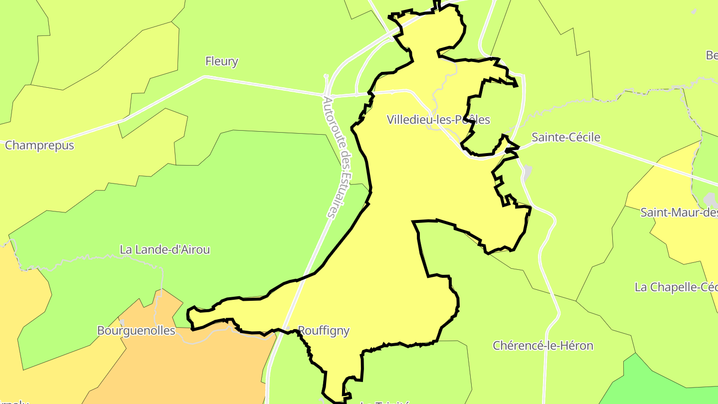 Carte des prix de l'immobilier Villedieu-les-Poêles-Rouffigny