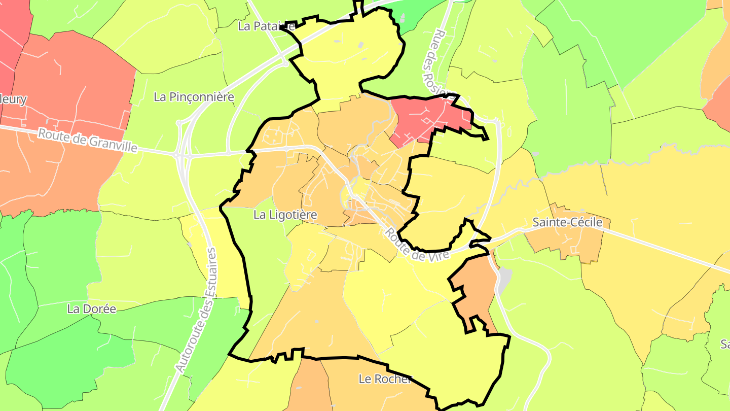 Carte des prix de l'immobilier Villedieu-les-Poêles